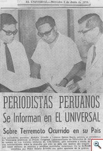 homage periodistas en venezuela se informan sobre terremoto 1970