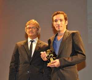 Hans Van Nuffel (Oxígeno) ganador Premio de las Américas con cineasta Bille August. Foto Patrick Sheridan