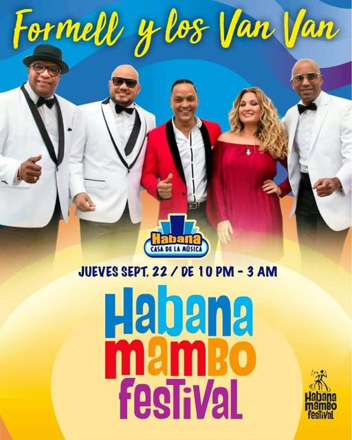 Los Van Van cerraron el Habana Mambo Festival 2022 en evento especial, el 22 de Setiembre en la Casa de la Música - Habana. Foto cortesía Mambo Producciones