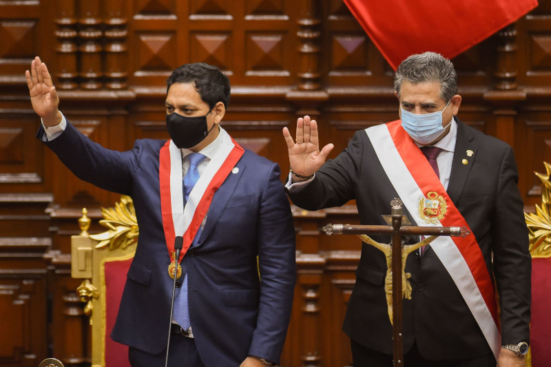 Manuel Merino de Lama juramentó como presidente del Perú. Foto Andina