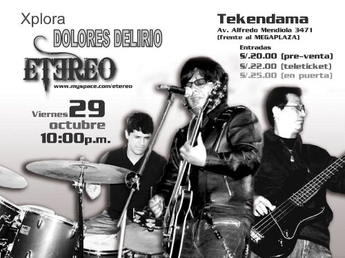 Etéreo se Presenta el 29 de Octubre en Lima Junto a la Banda Dolores Delirio