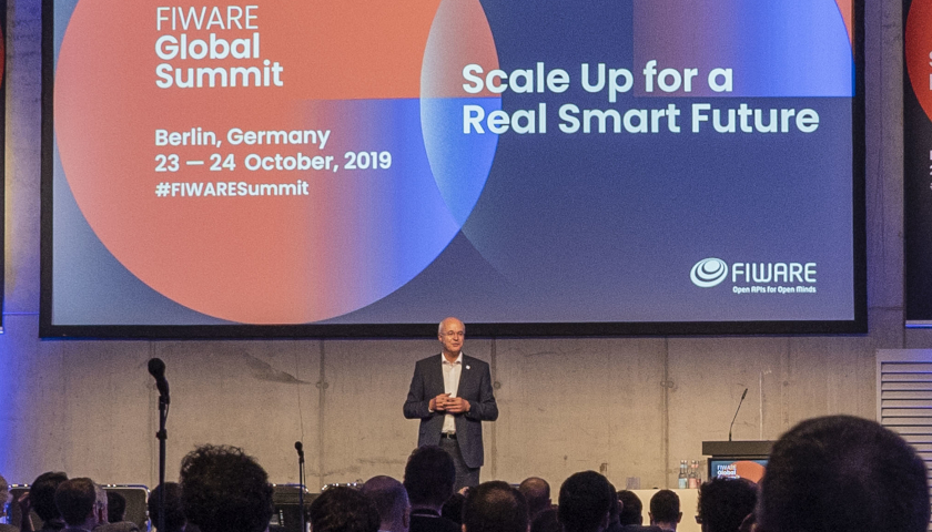 Ulrich Ahle, CEO of the FIWARE Foundation during the Global Fiware Summit in Berlin. Courtesy FIWARE Foundation