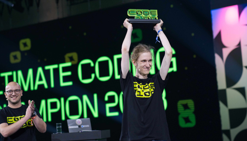 Felix Wotschofsky, CODE100 Ultimate Coding Champion 2023. Photo © WeAreDevelopers / WeAreDevelopers World Congress