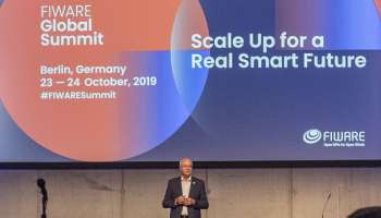 Ulrich Ahle, CEO of the FIWARE Foundation during the Global Fiware Summit in Berlin. Courtesy FIWARE Foundation