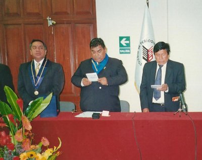 El Decano del Colegio Regional de Periodistas de Lima,  Lic Guillermo Makiya dá cuenta de su labor, en el Dia del Periodista