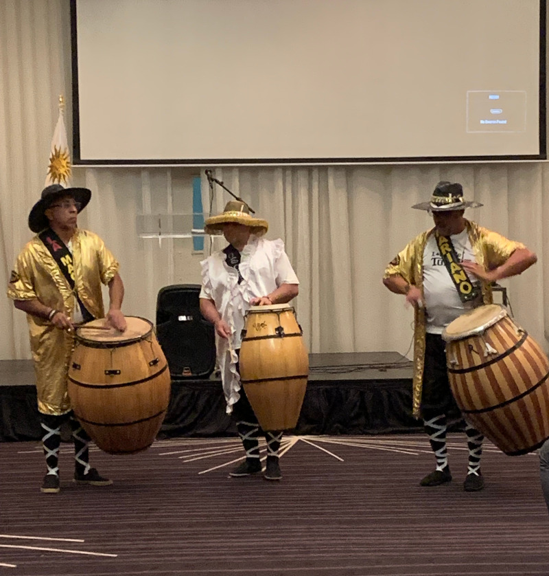La Magia del Candombe con los tres tambores el piano, el repique y el chico. Foto: Patrick Sheridan