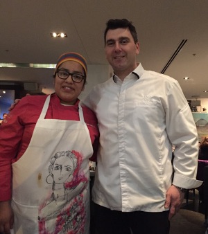 El chef Sébastien Giannini (E.AT.) y la chef mexicana Ruth Ruíz Díaz