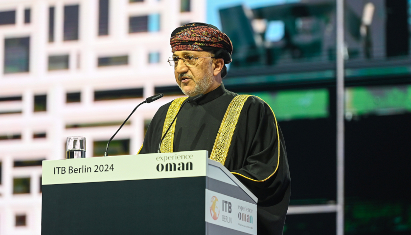 S.E. Salim bin Mohammed Al Mahrouqi, Ministro de Patrimonio Cultural y Turismo del Sultanato de Omán en la Ceremonia de Apertura de la ITB Berlín. Foto cortesía Messe Berlin GmbH S.E. Salim bin Mohammed Al Mahrouqi, Ministro de Patrimonio Cultural y Turismo del Sultanato de Omán en la Ceremonia de Apertura de la ITB Berlín. Foto cortesía Messe Berlin GmbH