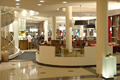 Lobby del Reval Hotel Latvija, atención excelente. Foto cortesía Reval Hotel Latvija